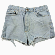 Forever 21 Jean Shorts 25 Measures 28 Distressed 100% Cotton Cut Off Light Wash - £6.77 GBP