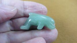 (Y-DOL-509) baby Dolphin Green 1" gemstone carving FIGURINE love dolphins - $8.99