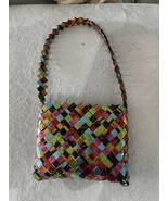 Candy Wrapper Purse Tote Handbag Colorful Multi Color Recycle Wrappers 1... - £28.69 GBP