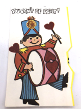 Vtg Valentines Day Card Drum Drummer Band Musician Circus Sweet Graphics... - $13.99