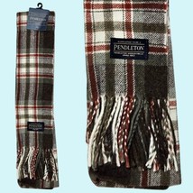 Pendleton Scarf Pacific Plaid 100% Wool Whisperwool Muffler Fringe Outdoor! - $62.74