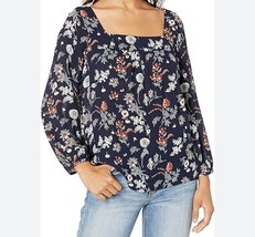 Lucky Brand Liane Blue Floral Long Sleeve Womens Top Size Medium - £22.15 GBP