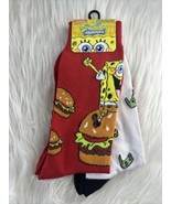 2PK Sponge Bob Suare Pants Crew Socks Adult Size 6-12 - $4.99