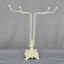 Vintage L&amp;L Jewelry Counter Stand Metal Painted Ivory Color Mid Century ... - £23.87 GBP