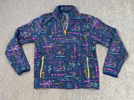 Chubbies Pullover Sweater Mens Medium Fleece 80s Neon Cocktail 1/4 Zip R... - $34.64