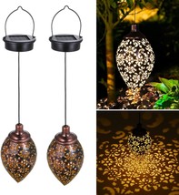 Hanging Solar Lights Solar Lantern LED Garden Lights Metal Lamp Waterpro... - £53.90 GBP