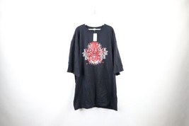 NOS Vtg Marithe Francois Girbaud Mens 2XL Baggy Spell Out Glitter T-Shirt Black - $74.20