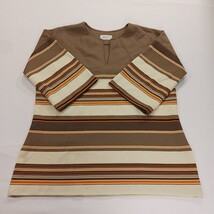 Vintage by Bogart of Texas Women's Beige/Brown Stripes Pullover Blouse Chest 42" image 14