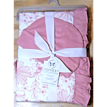 Honest Baby Clothing Organic Stroller Pink Blanket &amp; Cap Set Baby Shower... - $13.85