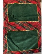 Martha Stewart Set of Two Christmas Plaid Velvet Green Placemats - £22.88 GBP