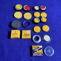 Lot of 9 Vintage Kodak + Tiffen Lens Filters Retaining Ring Wratten Adap... - £14.06 GBP