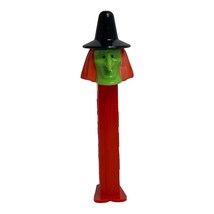 Vintage Halloween Witch PEZ Dispenser Black Hat Red Stem Green 1991 Slovenia - £7.41 GBP