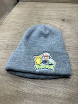 Vintage Grey Pokémon Beanie Y2K Pikachu Ash Ketchum - £18.51 GBP