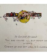 Get Well Ill Friend Bluebird Greeting Victorian Card Postcard 1900s PCBG11B - $363.77 MXN