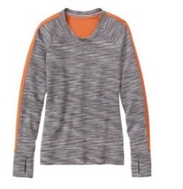 Athleta Snowscape Quilted Pullover Top Womens Large Gray Neon Orange Thu... - £23.30 GBP