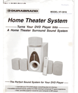 instruction manual cover for a Durabrand HT-3916 Home Theater System - $2.87