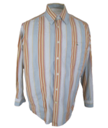 Lacoste Men dress/casual shirt l/s  p2p 23 size 41 M striped cotton vintage - £23.35 GBP