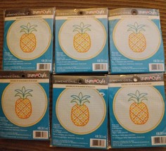 Party Set Of 6 Dimensions Pineapple Pattern Embroidery Kit for Beginners 4&#39;&#39; - $59.39