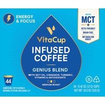 VitaCup Genius Blend Coffee 44 to 176 Keurig K cups Pick Any Size FREE SHIPPING - $64.89+