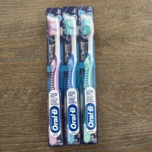 Oral-B 3D White Vivid Toothbrush 3 Total Green Purple Blue NEW Soft Tongue Clean - $14.50