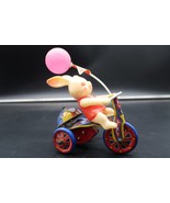 Vtg Happy Easter Bunny Tin Litho Windup Toy Bike Works MTU Korea - €34,56 EUR
