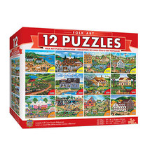 Masterpieces Puzzle (12 Pack Bundle Puzzle) - Folk Art - $72.84