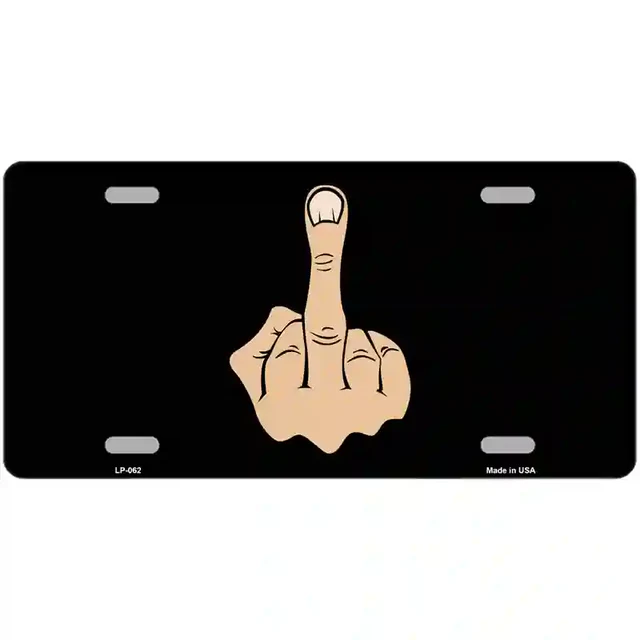 Middle Finger Funny License Plate – Bold Statement Metal Auto Accessory ... - €8,68 EUR
