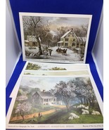 Four Currier &amp; Ives Lithographs American Homestead Winter, Spring, Summe... - £5.18 GBP