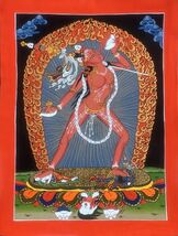 VAJRAYOGINI/ JOGINI MA/ YOGINI ORIGINAL MASTERPIECE TIBETAN THANGKA PAIN... - $3,046.81 MXN