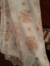 Beautiful sheer scarf  swag curtain with yellow/gold  roses, trimed in gold - £15.98 GBP