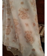 Beautiful sheer scarf  swag curtain with yellow/gold  roses, trimed in gold - £15.96 GBP