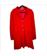 Hazel Red Wool Blend Long Coat Large - $552.73 MXN