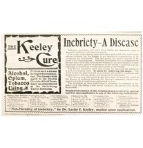 Keeley Cure Opium Tobacco Addict 1899 Advertisement Victorian Quack Medical E85D - £14.94 GBP