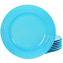 Gibson Home Plaza Cafe 10.5 Inch 8 Piece Stoneware Dinner Plate Set in Turquois - £63.06 GBP