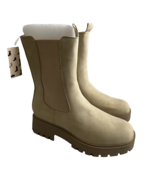 Khaki Beige Women Boots Size 11 M Outdoors Rugged Pull On Shoes - £18.35 GBP