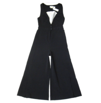NWT Anthropologie Maeve V-Neck Pinafore Wide-Leg Jumpsuit in Black 2 - £72.71 GBP