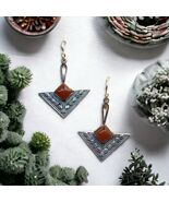 sterling silver 925 carnelian earrings - $72.45