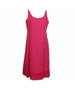 EILEEN FISHER Fuchsia Pink Linen Ruffle Hem Sleeveless Tank Midi Dress M - $190.63 CAD