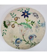 Antique Hand Crafted Round Throw Pillow 13 Inch Floral - $92.57