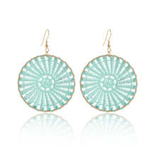 Light Blue Polyster &amp; 18K Gold-Plated Botanical Round Drop Earrings - £10.41 GBP