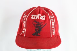 Vintage 70s Distressed UNLV Runnin Rebels Spell Out Snapback Hat Cap Red USA - £35.00 GBP
