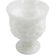 Vtg EO Brody Cleveland Crinkle Milk Glass Footed Pedestal Planter Vase M3000 6.5 - £7.70 GBP