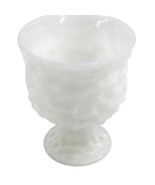 Vtg EO Brody Cleveland Crinkle Milk Glass Footed Pedestal Planter Vase M... - £7.73 GBP