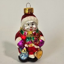 Christmas Ornament Blown Glass Snowman Holiday Snow Man Hanging Unique Treasures - £11.53 GBP