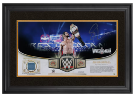 Seth Rollins Autographed WWE Match Used Canvas Framed 10&quot; x 18&quot; Display Fanatics - £197.04 GBP
