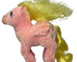 Vintage My Little Pony Best Wishes G1 So Soft Pink Flocked Fuzzy "Pegasu... - $10.49