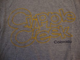 Vintage Cripple Creek Colorado Tourist Souvenir Gray Cotton T Shirt Size S - $16.82