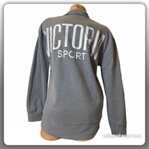 Victoria’s Secret Sport Gray White Essential Quarter Zip Pullover Sweate... - £21.93 GBP