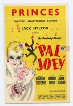 Pal Joey Program Princess Theatre London England 1954 Carol Bruce &amp; Dick France - £12.45 GBP