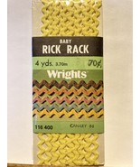 Vtg Wright&#39;s Baby Rick Rack,4 Yds,Sealed,No iron,Polyester,Canary 86 PET... - £2.86 GBP